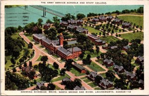 The Army Service Schools and Staff College Leaventworth KS Postcard PC81