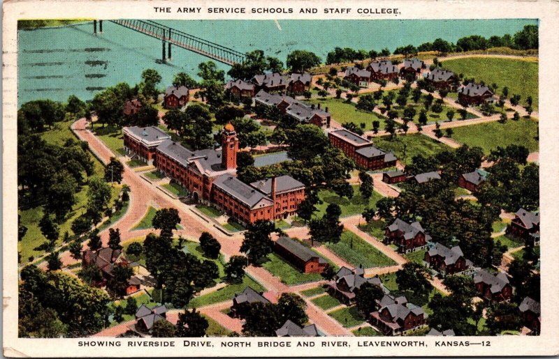 The Army Service Schools and Staff College Leaventworth KS Postcard PC81