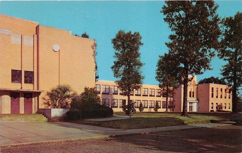 McComb Mississippi~Gibson High School~Close View of Building~1950s Postcard