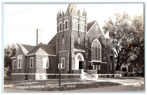 c1940's Methodist Church Street View Sidney Iowa IA RPPC Photo Vintage Postcard