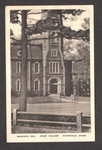 ME Vintage Memorial Hall Colby College Waterville Maine Postcard