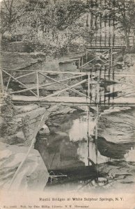 Rustic Bridges at White Sulphur Springs, N.Y. c.1910 Postcard / 2T5-379