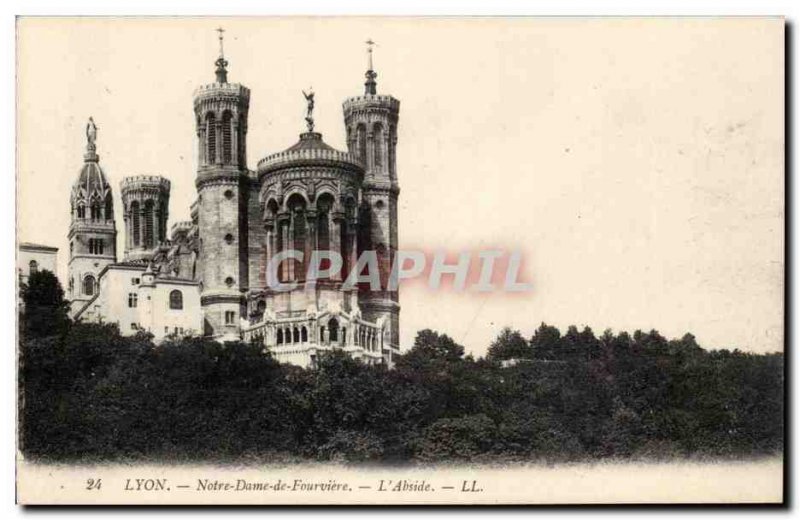 Lyon - Our Lady of Fourviere - L & # 39Abside - Old Postcard