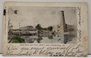 Chambersburg Pa Boat House and Tower, Wolf's Lake 1905 Postcard D10