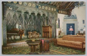 State View~Music Room Of Death Valley Scottys Castle~California~Vintage Postcard