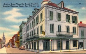 Louisiana New Orleans Chartres Street View In The Old French Quarter Showing ...