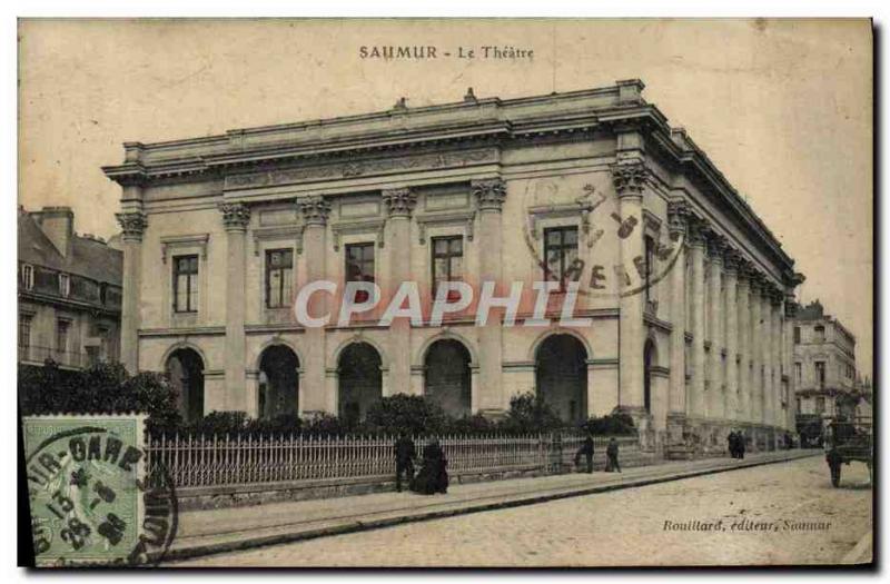 Old Postcard The theater Saumur