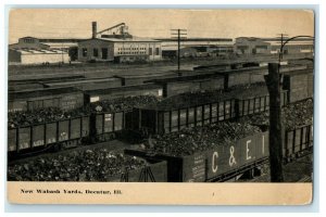 c1910s New Wabash Yards, Decatur Illinois IL Antique Unposted Postcard
