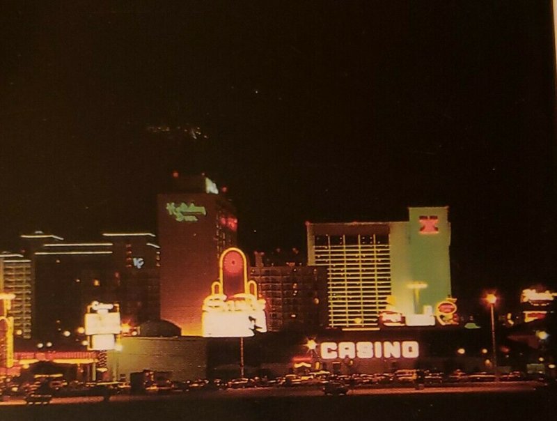 VTG Postcard Las Vegas Fun Capital Sands Hilton Imperial holiday hotels 1987 703