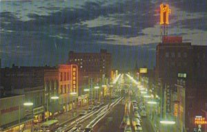 North Dakota Fargo Broadway At Night 1966