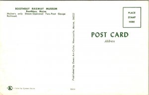 Vintage Railroad Train Locomotive Postcard - Boothbay Maine Railway Museum