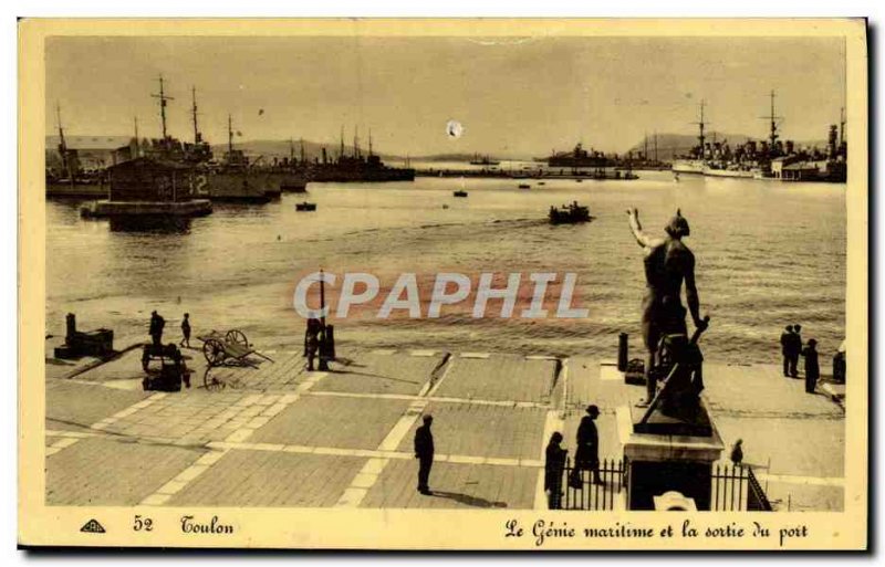 Old Postcard Toulon Genie Maritime and Port Output