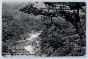 Japan Postcard Fine View of Hot Spring Kawaga c1940's Unposted Vintage