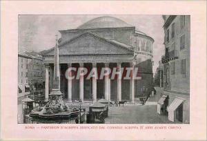 Postcard Old Roma Pantheon of Agrippa Edificato dal Console Agrippa 27 Anni A...