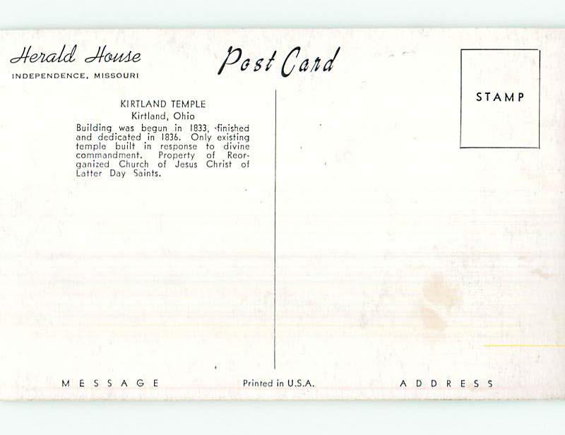 Unused 1940's KIRKLAND MORMON TEMPLE CHURCH SCENE Independence Missouri MO L4076