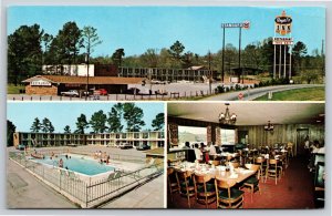 Calhoun Georgia~Royals Inn Motel Pool & Dining Room Scenes~Vintage Postcard
