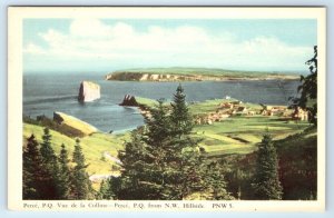 Perce P.Q. Vue de la Colline QUEBEC Canada Postcard