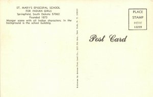 Springfield South 1960s Postcard Dakota St. Mary's Episcopal School Indian Girls