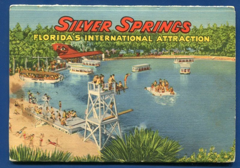 Silver Springs Florida fl Underwater Fairyland postcard folder