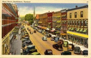 VT - Brattleboro. Main Street Looking North