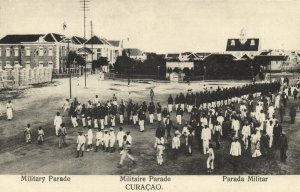 curacao, D.W.I., WILLEMSTAD, Military Parade (1910s) El Globo Postcard