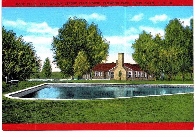 Sioux Falls Izaak Walton League Club House Elmwood Park Unused 1950 SD