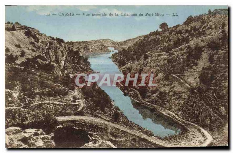 Old Postcard Cassis general view of the Creek of Port Miou