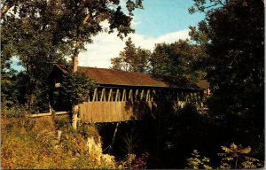 Bloods Brook Covered Bridge at Meriden NH Postcard PC165