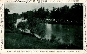 Walter E. Banson, Ox Bow Bend, St. Joseph River, Benton Harbor, Postcard