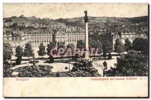 Old Postcard Stuttgart Schlossplatz mit neuen Schloss