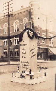 J72/ Portsmouth Ohio RPPC Postcard c1910 Prohibition Monument Died 145