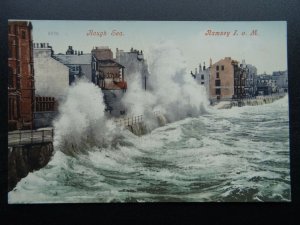 Isle of Man RAMSEY Rough Sea - Old Postcard