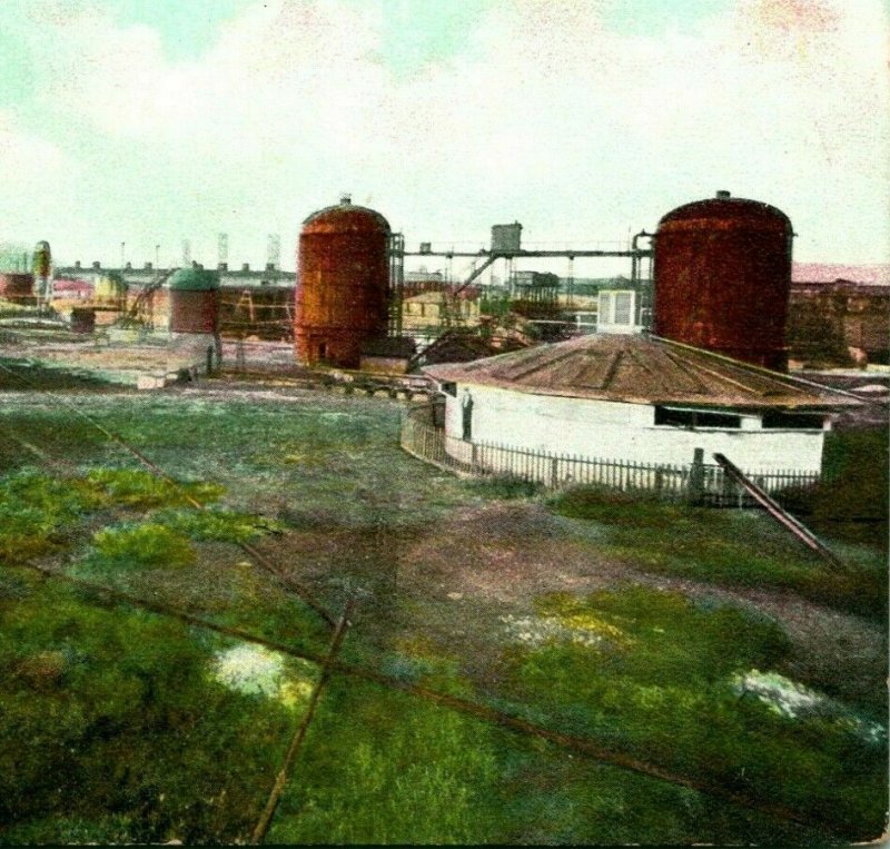 Vintage Postcard 1910s View of the Oil Refineries Olean New York NY Unused