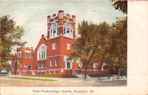 ROCKFORD ILLINOIS FIRST PRESBYTERIAN CHURCH POSTCARD 1912