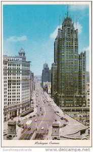 Michigan Avenue Looking North From The Bridge Chicago Illinois 1959