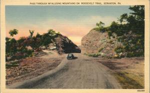 Auto at Wyalusing Mountains on Roosevelt Trail Scranton PA Pennsylvania - Linen