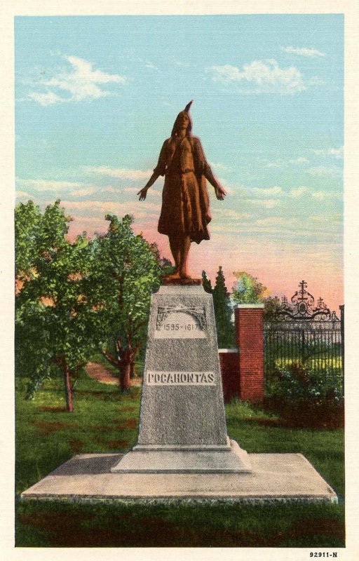 VA - Jamestown. Monument of Princess Pocahontas