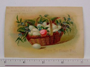 1870s-1880s Victorian Trade Card Brewers Poultry Powder Basket Of Eggs F57