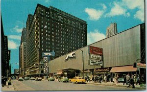 1950s Sherman House Hotel Greyhound Bus Station Chicago Illinois Postcard