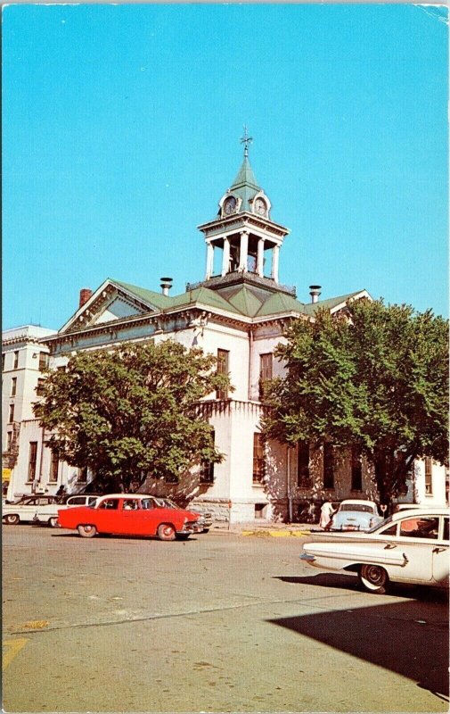 Williamson County Court House Marion Illinois IL Old Cars Postcard VTG UNP  