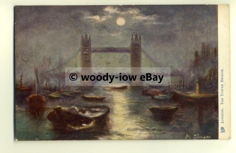 tp8525 - London - The Tower Bridge and Boats, by M. Johnson - Postcard - Tuck's
