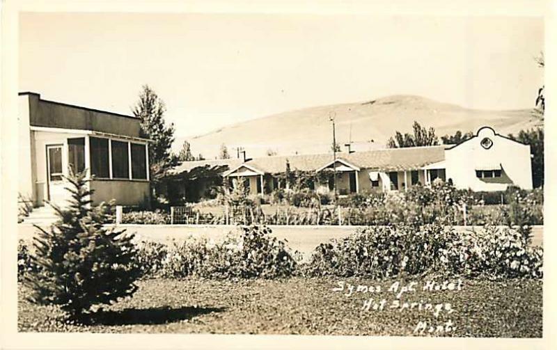 RPPC of Symes Apartment Hotel Hot Springs Montana MT