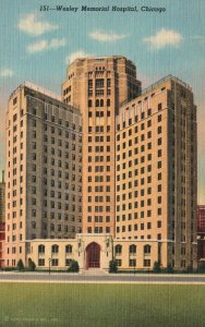 Vintage Postcard Wesley Memorial Hospital Cathedral Of Healing Chicago Illinois