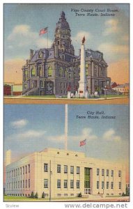 Two Views, Vigo Country Court House, City Hall, Terre Haute, Indiana, 30-40s
