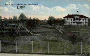 Seattle WA South Park Field House and Grounds Playground c1910 Postcard