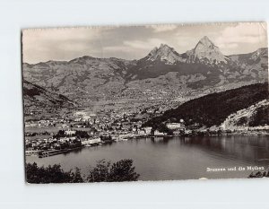 Postcard Brunnen und die Mythen Ingenbohl Switzerland