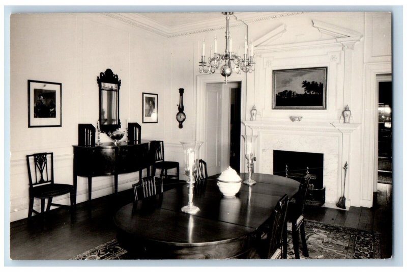 Charleston SC Postcard RPPC Photo Dining Room House Sheraton Furniture c1940's