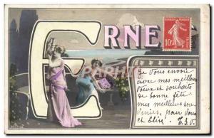 Old Postcard Fantaisie Erne Surname