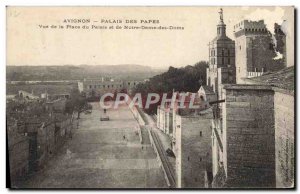 Old Postcard Avignon Popes Palace View from the Palace Square and Notre Dame ...