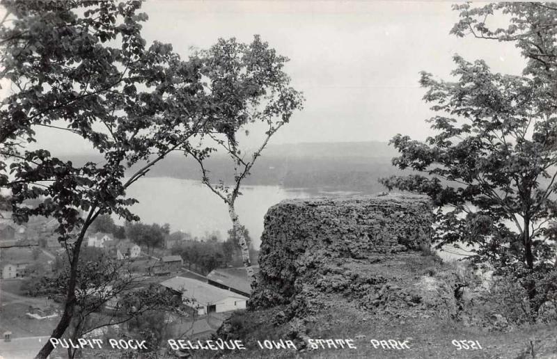 Bellevue Iowa Pulpit Rock State Park Real Photo Antique Postcard J68348